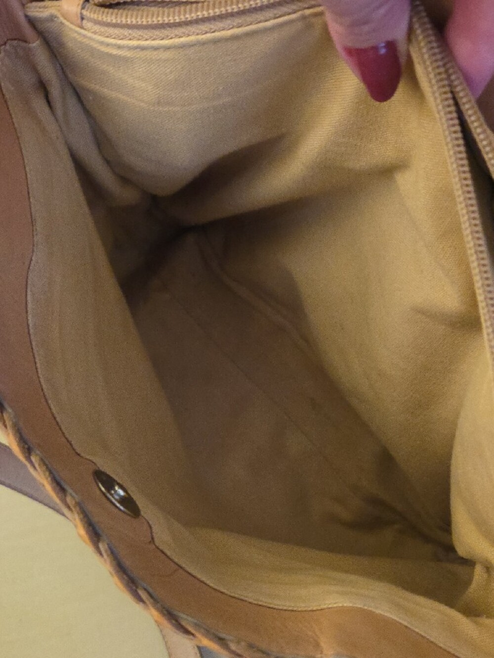 Fossil Woven Leather Tote Bag in Tan - Picture 9 of 11